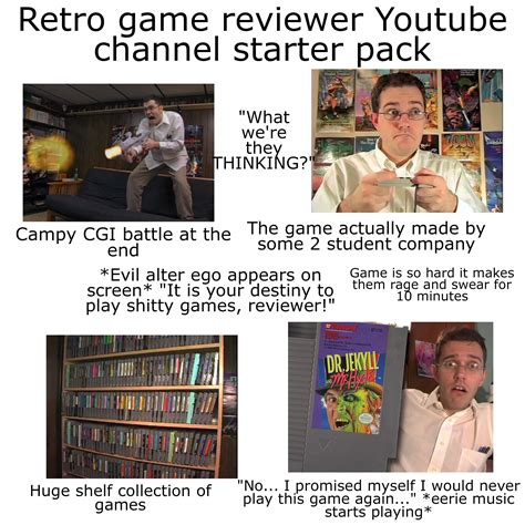 Retro game reviewer Youtube channel starter pack : r/starterpacks