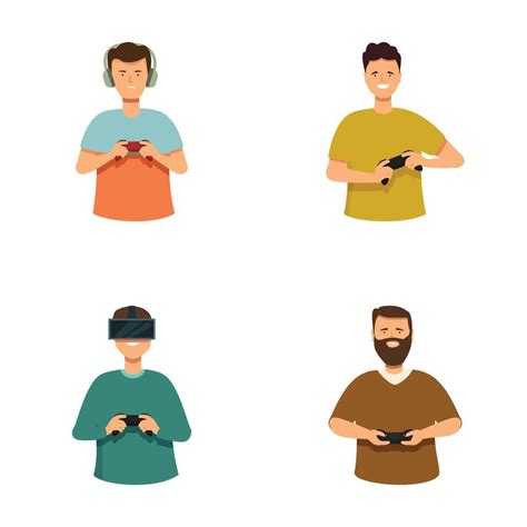 Diverse gamers engaging with controllers 47053054 Vector Art at Vecteezy