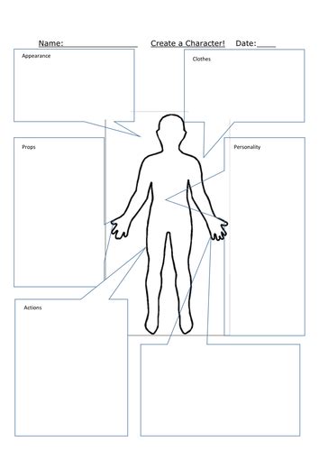 Create a character planning sheets and Teacher examples | Teaching ...
