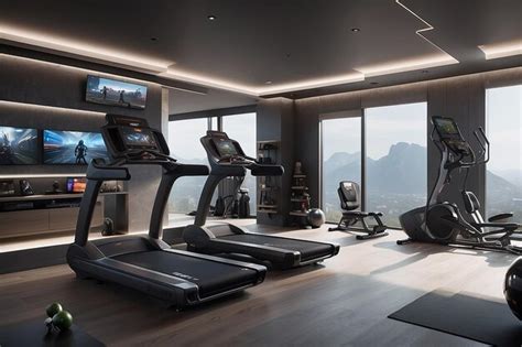Premium Photo | Healthy Gaming Hub Integrated Fitness Equipment for a ...