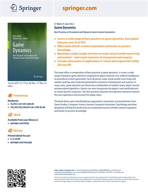 (PDF) Game Dynamics. Best Practices in Procedural and Dynamic Game ...