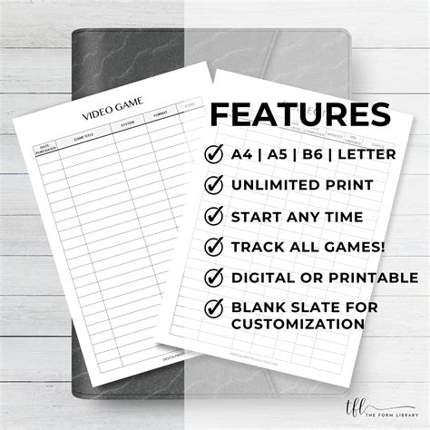 Video Game Tracker Gaming Tracker Gaming Journal Game - Etsy