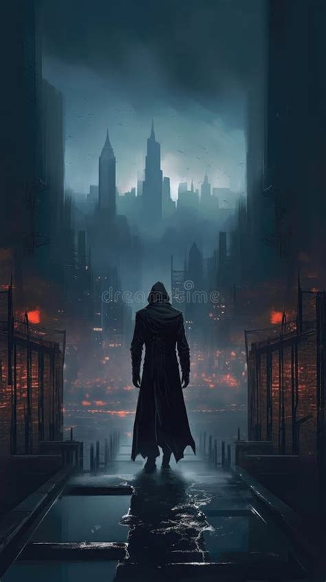 The Stealthy Assassin is Shown Out in Front of a Dimly Lit Cityscape ...
