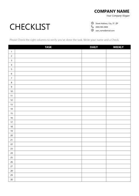 Checklist template 1 | ONLYOFFICE | ONLYOFFICE