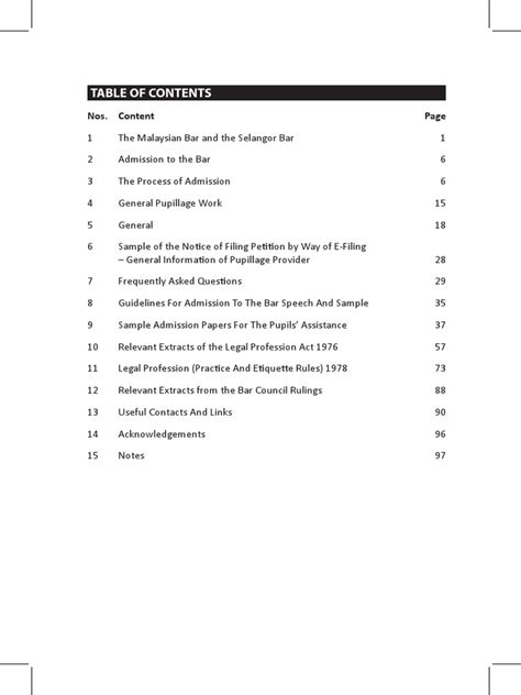 Guide Book-Table of Content | PDF