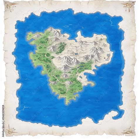 Exploring Hidden Quests in an Immersive Video Game World Map Stock ...