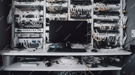 Premium AI Image | A Photo of a Organized Cable Management System to ...