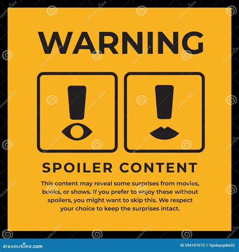 Warning Sign of Spoiler Content. Isolated Vector Illustration Stock ...