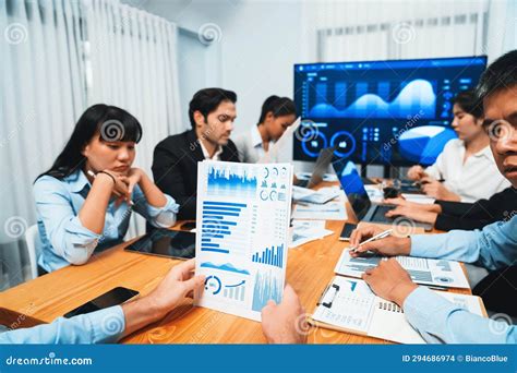 Group of Business Analyst Team Analyzing Financial Data Report ...