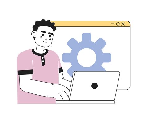 Web developer job line concept vector spot illustration. Editable 2D ...