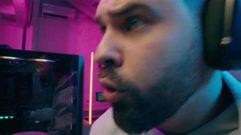 Frustrated Caucasian influencer male gamer man guy playing pc game at ...