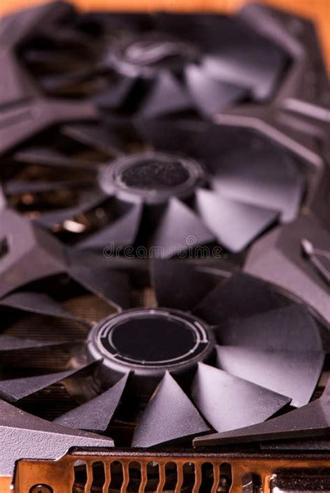 Video Card Close Up. Computer Graphics Card. Video Card Cooling Stock ...
