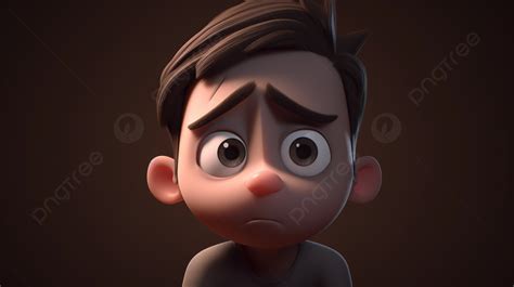An Animation Of A Young Boy Looking Disappointed Background, 3d Male ...