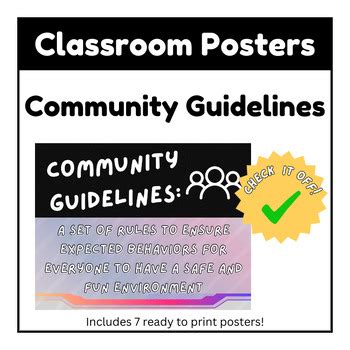 Community Guidelines - Poster Pack by Check It Off | TPT