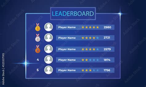 Gaming leaderboard Stock Vector | Adobe Stock