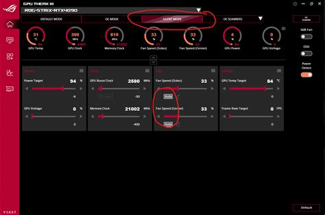 GPU Tweak Custom fan curve not selected when auto ... - Republic of ...