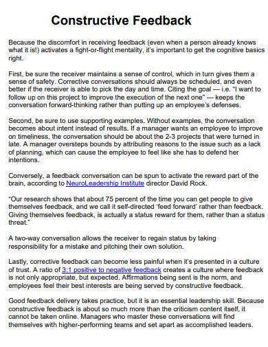 30+ Constructive Feedback Examples to Download