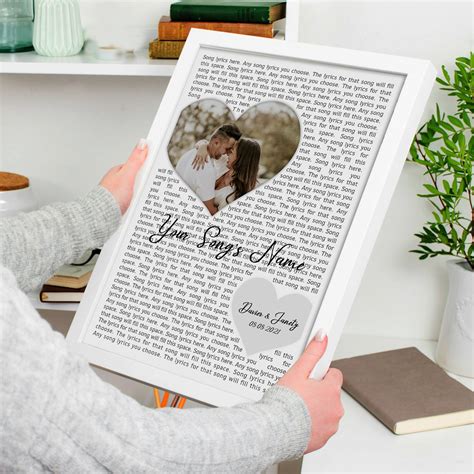 Personalized Song Lyrics Poster Family Picture Frame Gifts for - Etsy