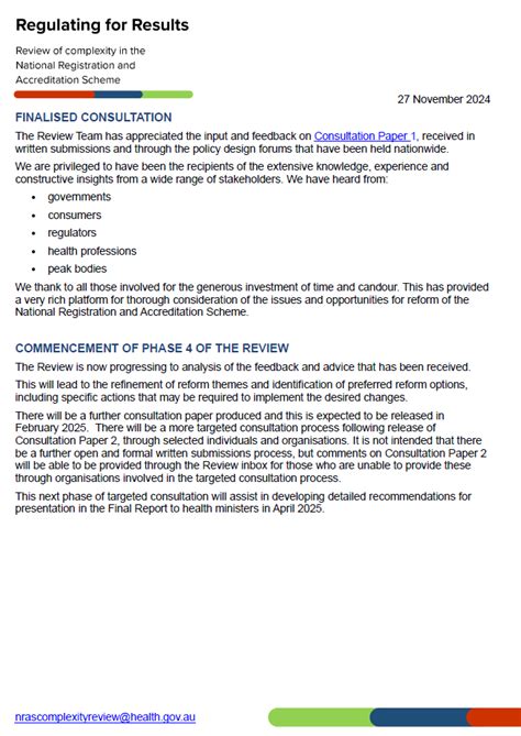 NRAS Complexity Review Update - Completion of phase 3 | Australian ...