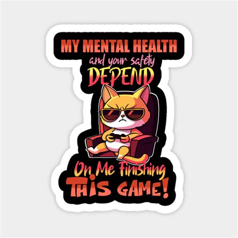 Mental Health Awareness Gamer Cat in Gaming Chair - Funny Gamer Gift ...