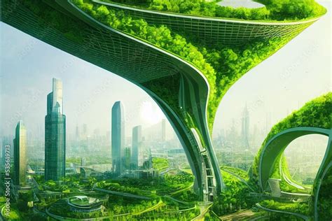 Green city of the future. City of the future. Illustration Stock ...
