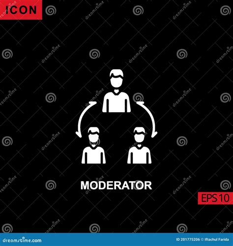 Icon Moderator. Glyph, Flat or Filled Vector Icon Symbol Sign ...