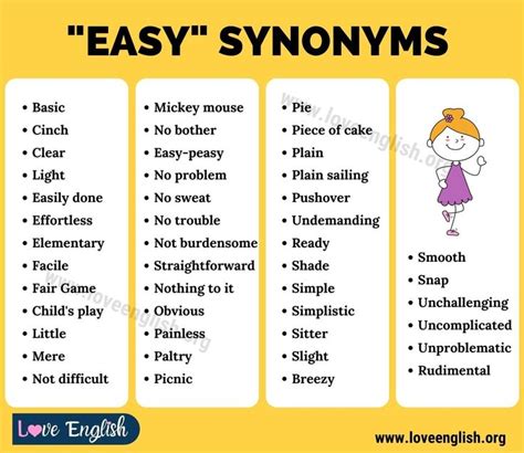 EASY Synonym: 45+ Synonyms for Easy to Expand Your Vocabulary - Love ...