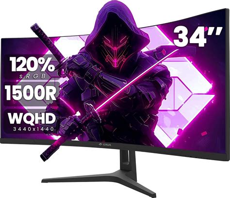 CRUA 34Inch Ultrawide Gaming Monitor, WQHD(3440 * 1440P) 144Hz/165Hz ...