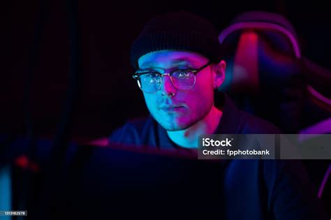 Closeup Of The Face Of A Professional Video Game Player At An Esports ...