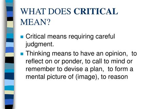 PPT - CRITICAL THINKING PowerPoint Presentation, free download - ID:1129751