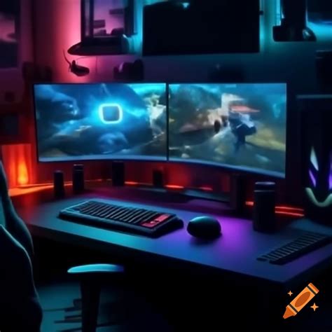 Personalized gaming setup with screen showing unique identifier ...