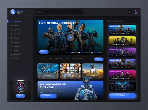 Game Dashboard :: Behance