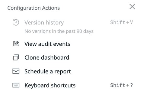 Version History for Dashboards