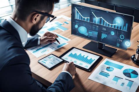 Premium Photo | Business man analyzing data