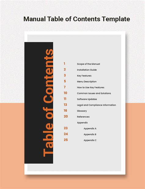 Manual Table of Contents Template - Download in Word, Google Docs ...