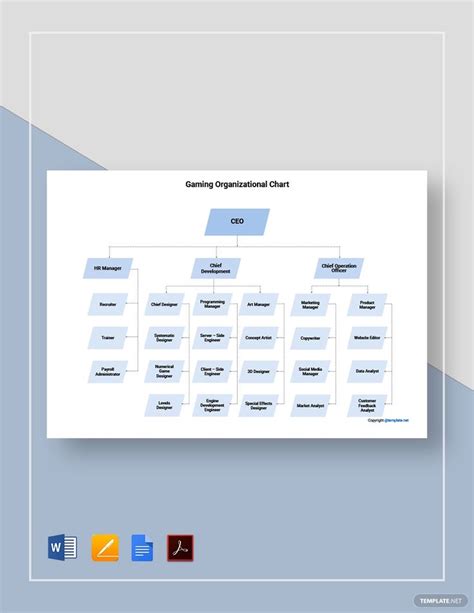 Free Sample Gaming Organizational Chart Template