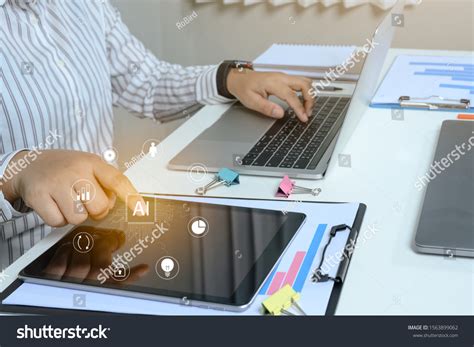 Person Using Laptop Computer Digital Transformation Stock Photo ...