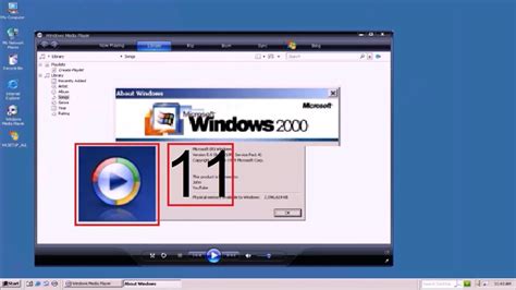 Windows Media Player 11 on Windows 2000 with extended kernel - YouTube