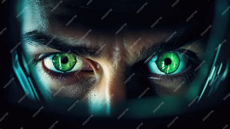 Premium AI Image | Gamer's eyes focused on the screen with reflections ...