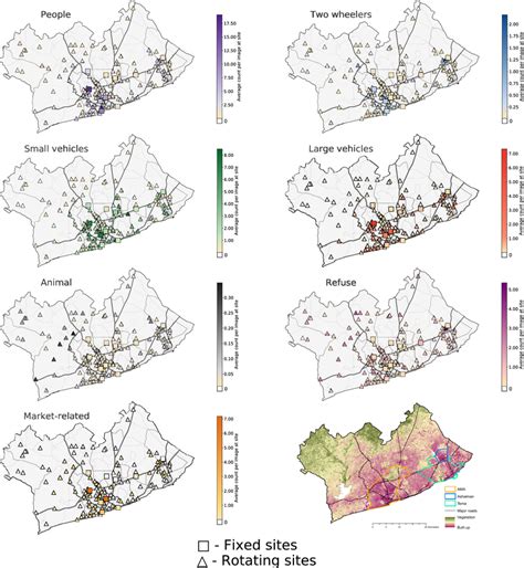 Location of image collection sites and object counts at each site. The ...