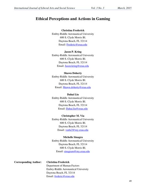 (PDF) Ethical Perceptions and Actions in Gaming