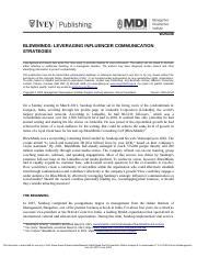 BlewMinds Leveraging Influencer Communication Strategies wac .docx ...