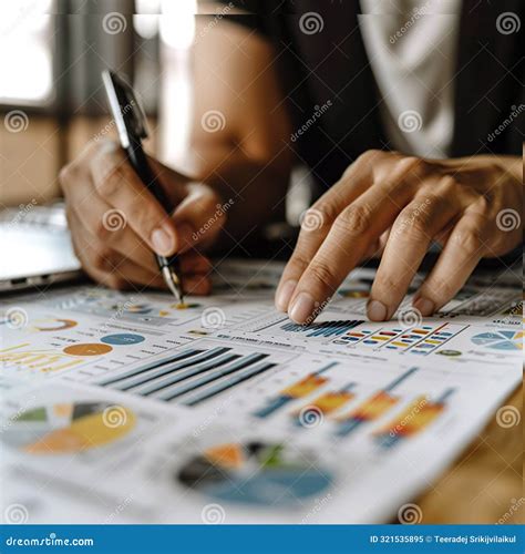 Close-up of Hands Reviewing Detailed Financial Charts and Graphs Stock ...