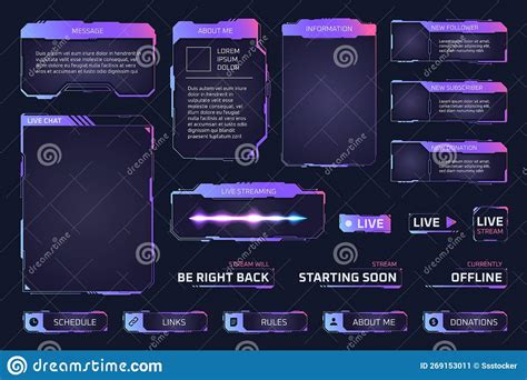 Game Stream Panels. Twitch Streaming Overlay Frames for Gamers ...