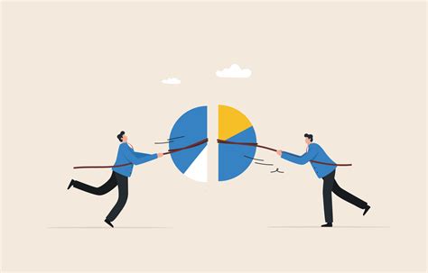 Competitors, business competition or battle for market share. Market ...