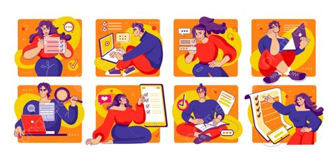 People Fill Out Forms, Research, Business, Feedback PNG and Vector with ...