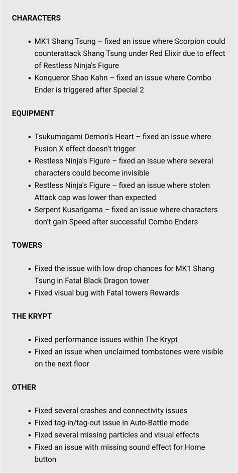 Official Patch Notes for the update/but fix : r/mkxmobile