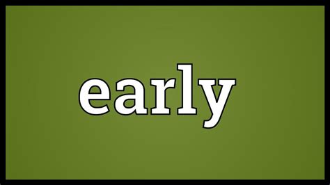 Early Meaning - YouTube