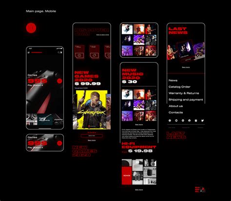 Website. Game interface on Behance