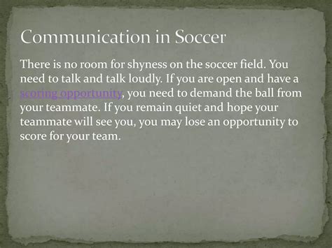 Communication in Soccer | PPTX